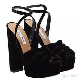 Sandali platform in velluto