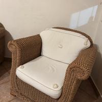 Divano più Poltrona in midollino  Lampakanay