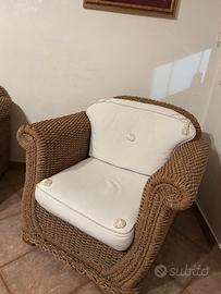 Divano più Poltrona in midollino  Lampakanay