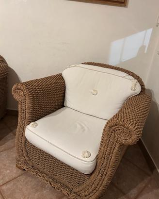 Divano più Poltrona in midollino  Lampakanay