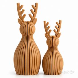 Coppia Renne Natalizie Decorative – Stampa 3D