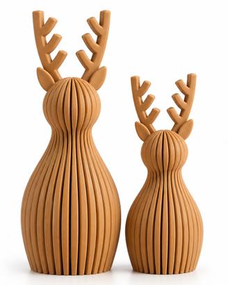 Coppia Renne Natalizie Decorative – Stampa 3D