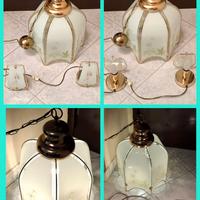 LAMPADARIO+2 LUMI IN VETRO. FUORIGROTTA.