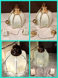 LAMPADARIO+2 LUMI IN VETRO. FUORIGROTTA.