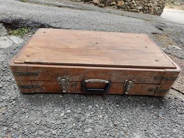tavolo legno valigia picnic vintage collezionismo