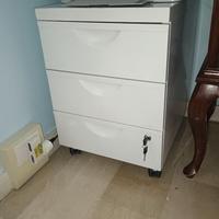 Cassettiera Ikea Erik metallo bianca 3 cassetti