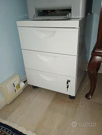 Cassettiera Ikea Erik metallo bianca 3 cassetti