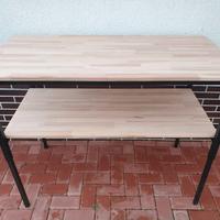 Banco da lavoro in ferro  con ripiani  in legno 