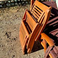 Coppia sedie sdraio legno regolabili