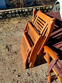 Coppia sedie sdraio legno regolabili