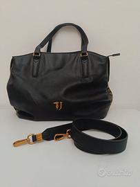 Borsa donna Trussardi jeans nera martellata