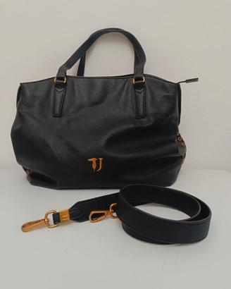 Borsa donna Trussardi jeans nera martellata