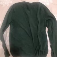 Maglione verde Sisley taglia S collo a V