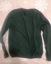 Maglione verde Sisley taglia S collo a V