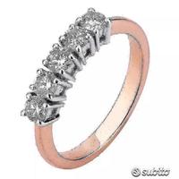 FEDINA ORO BICOLORE 18kt. A 5 DIAMANTI BRILLANTI