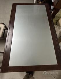 Tavolo cucina in vetro e massello