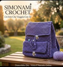 Zaino realizzato a mano all' uncinetto 