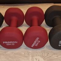 manubri pesi 6kg 8kg 10kg x2 palestra home gym