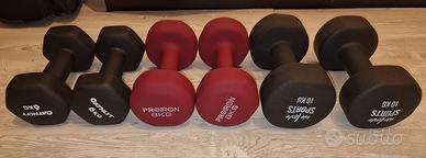 manubri pesi 6kg 8kg 10kg x2 palestra home gym