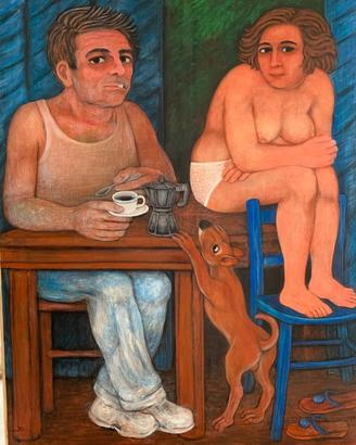 Quadro  152x187 cm. Colazione del muratore