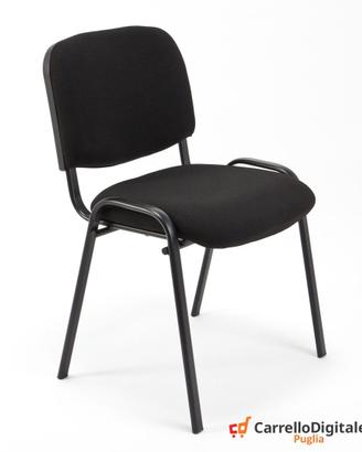 Sedia Imbottita Impilabile in Tessuto NERO