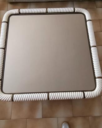 Tavolo design fine anni '80 specchio Tommaso Barbi
