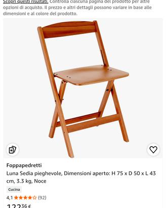 Sedie pieghevoli Luna Foppapedretti 