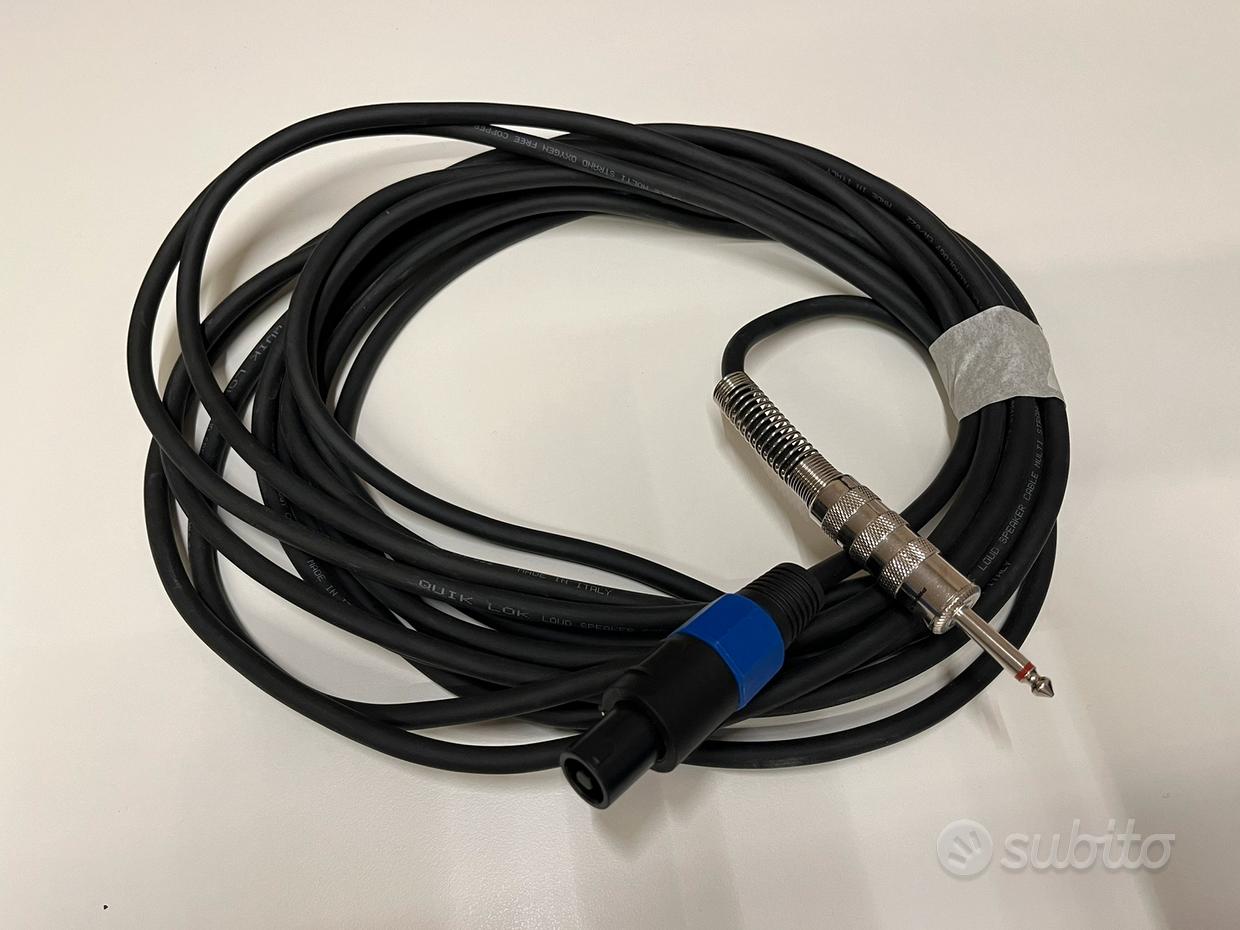 Cavo Speakon 2 Poli – Jack 6,3 Mm Mono Maschio 10 Metri – Per Casse, Amplificatori, Mixer