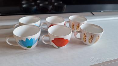 6 tazze colazione da collezione mulino bianco 