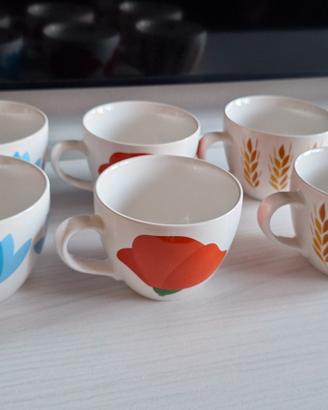 6 tazze colazione da collezione mulino bianco 