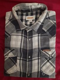 Camicia a quadroni  DM/L  grigio bco nero Diesel? 