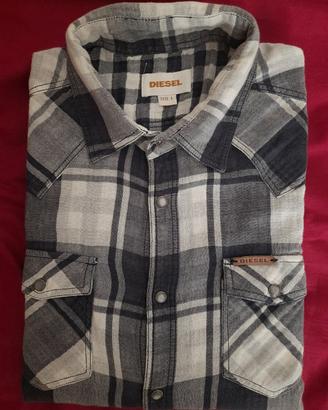 Camicia a quadroni  DM/L  grigio bco nero Diesel? 