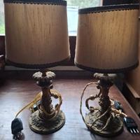 Coppia lampade da tavolo in ottone
