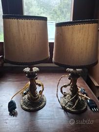 Coppia lampade da tavolo in ottone