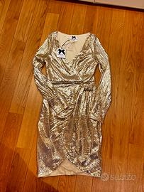 Vestito in paillettes oro