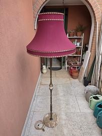 Lampada da terra in ottone e onice anni '50