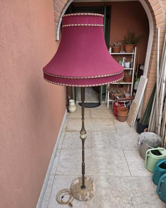 Lampada da terra in ottone e onice anni '50