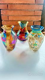 Vasetti vetro Murano decorati