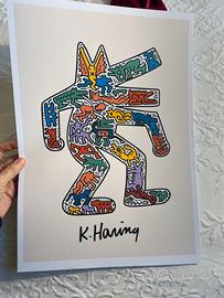 Poster stampa Keith Haring lupo Street art