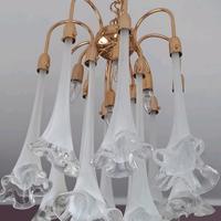 Lampadario anni 70 in stile Venini/ Vistosi 