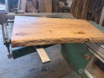 Top bagno in legno massello di Castagno 120x53x7