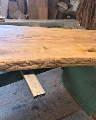 Top bagno in legno massello di Castagno 120x53x7