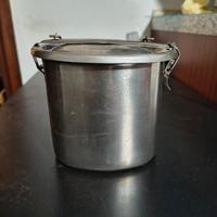 Gavetta portavivande vintage in acciaio inox