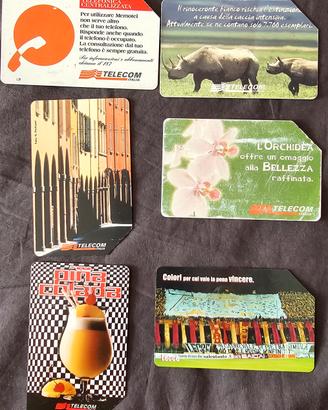 Lotto 6 schede telecom anni '90 '2000 vintage