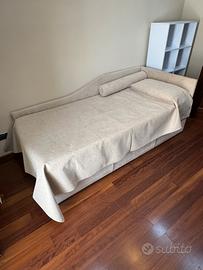 Letto singolo con secondo letto estraibilie pelle