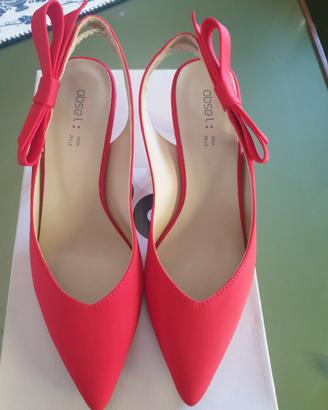 Scarpe Slingback Rosse Obsel N. 36 - Come Nuove