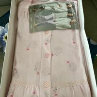 Camicia da  notte rosa,  maniche lunghe, com pizzo