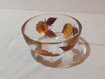 Ciotola con vetro rose dorate - IVV
