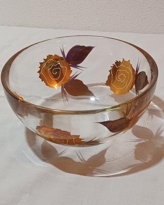 Ciotola con vetro rose dorate - IVV