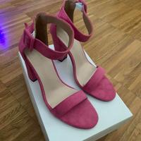 Sandali eleganti velluto fucsia